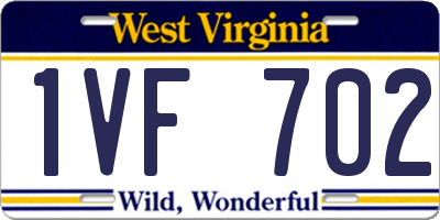 WV license plate 1VF702