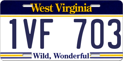 WV license plate 1VF703