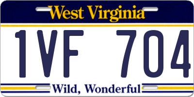 WV license plate 1VF704