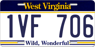 WV license plate 1VF706