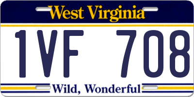 WV license plate 1VF708