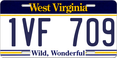 WV license plate 1VF709