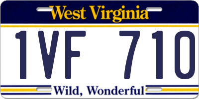 WV license plate 1VF710