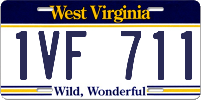 WV license plate 1VF711