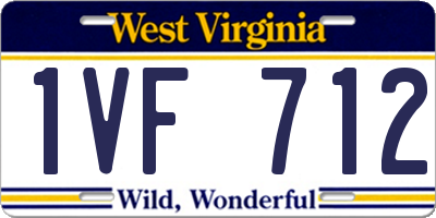 WV license plate 1VF712