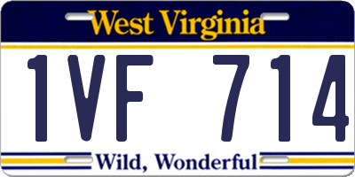 WV license plate 1VF714