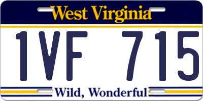 WV license plate 1VF715