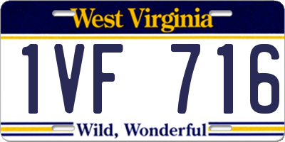 WV license plate 1VF716