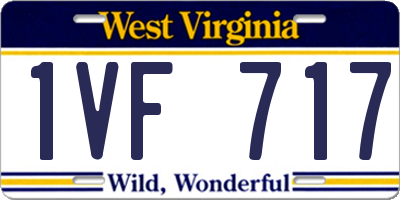 WV license plate 1VF717