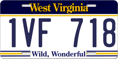 WV license plate 1VF718