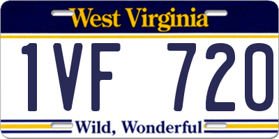 WV license plate 1VF720