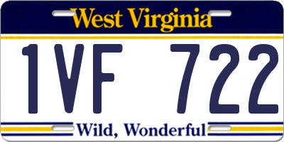 WV license plate 1VF722