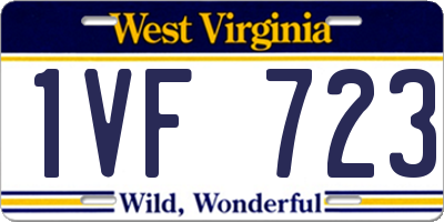 WV license plate 1VF723