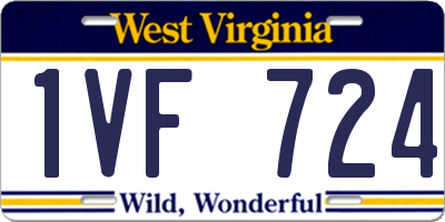 WV license plate 1VF724