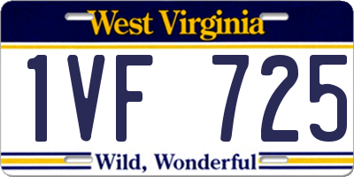 WV license plate 1VF725