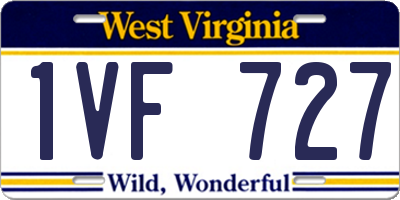 WV license plate 1VF727