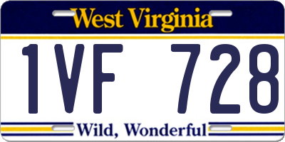WV license plate 1VF728