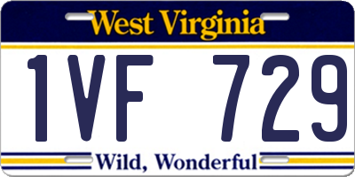 WV license plate 1VF729