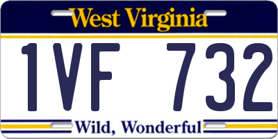 WV license plate 1VF732