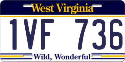 WV license plate 1VF736