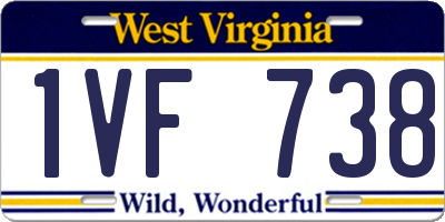 WV license plate 1VF738