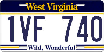 WV license plate 1VF740