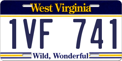 WV license plate 1VF741