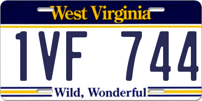 WV license plate 1VF744