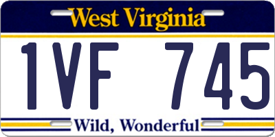 WV license plate 1VF745