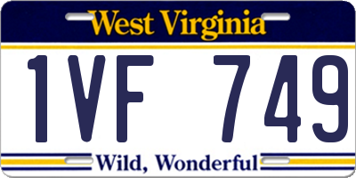 WV license plate 1VF749