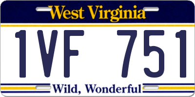WV license plate 1VF751