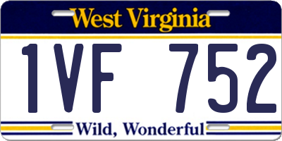 WV license plate 1VF752