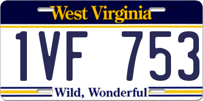 WV license plate 1VF753