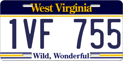 WV license plate 1VF755
