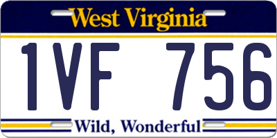 WV license plate 1VF756