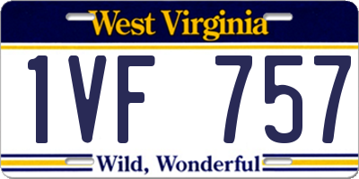 WV license plate 1VF757