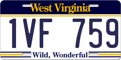 WV license plate 1VF759