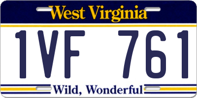 WV license plate 1VF761