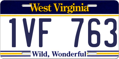 WV license plate 1VF763
