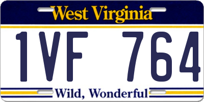 WV license plate 1VF764