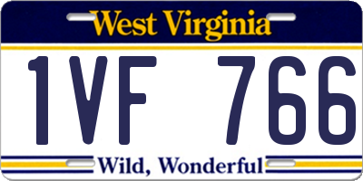 WV license plate 1VF766