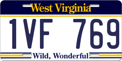 WV license plate 1VF769