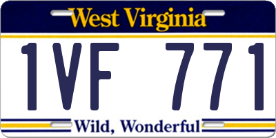 WV license plate 1VF771