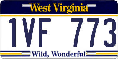 WV license plate 1VF773