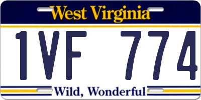 WV license plate 1VF774