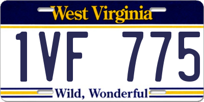 WV license plate 1VF775