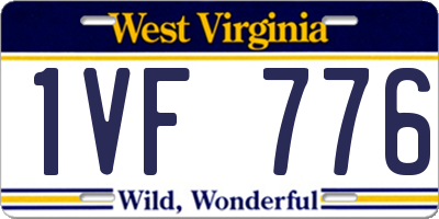 WV license plate 1VF776