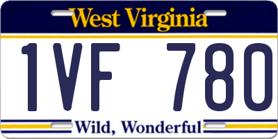 WV license plate 1VF780