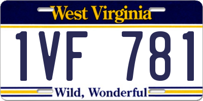 WV license plate 1VF781