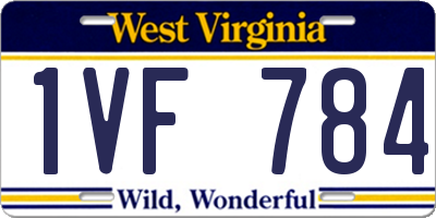 WV license plate 1VF784